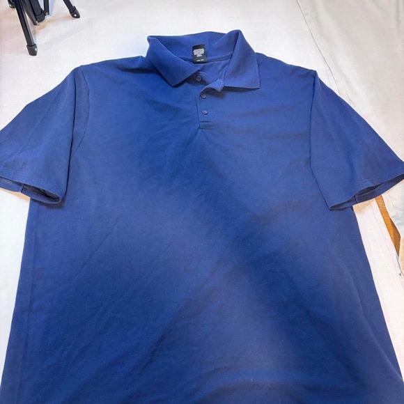 Hanes Other - Hanes X-Temp Navy Blue Short Sleeve Polo Shirt Mens 2XL Pique Moisture Wicking